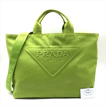 Prada Canvas 2-Way Bag Vivid Green Bag