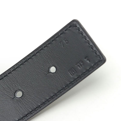 Hermes Leather Belt Black Size 75 Stamped □R Manufactured In 2014