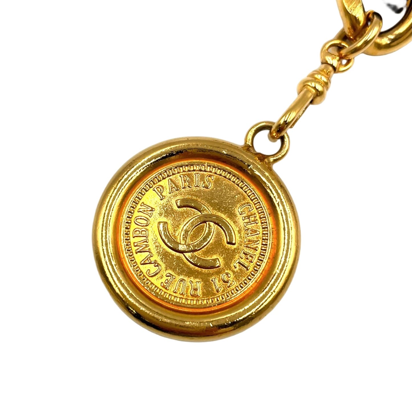 Chanel CC Logo Cambon Coin Lambskin Gold Plated Black Chain Belt — view 2