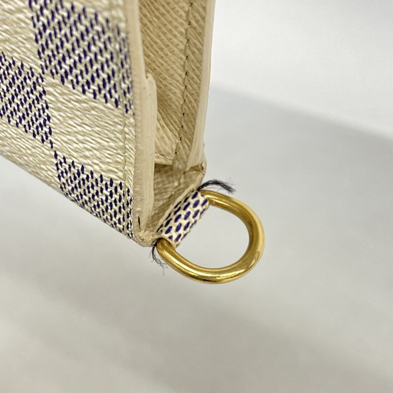 Louis Vuitton Damier Azure Portefeuille Antholite Long Wallet N63072 White