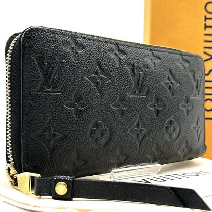 Louis Vuitton Monogram Empreinte Leather Zippy Long Wallet Black