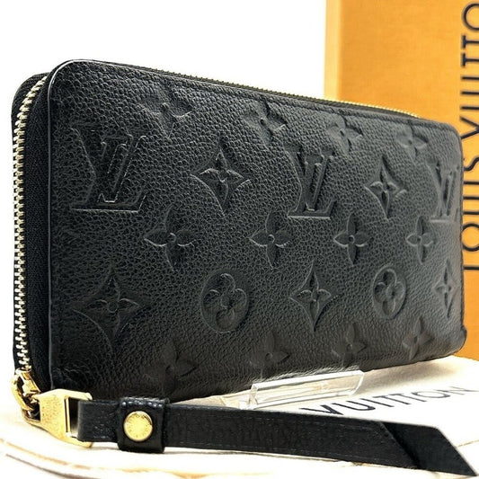 Louis Vuitton Monogram Empreinte Leather Zippy Long Wallet Black