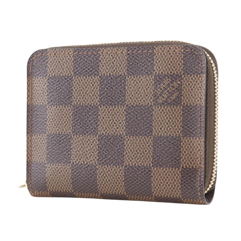 Louis Vuitton Zippy Coin Purse N63070 Damier Canvas Brown Ts1107 Unisex Coin