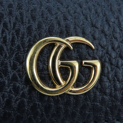 Gucci Key Case 456118 GG Marmont Leather Black Gold Hardware 6pcs Small Items