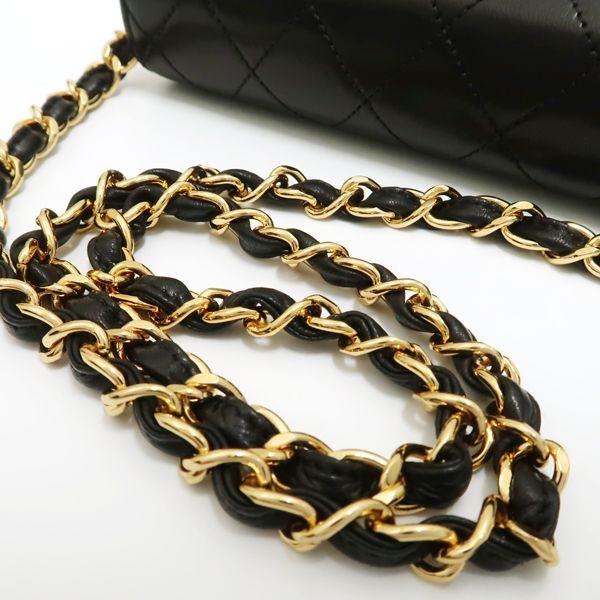 Chanel Chain Shoulder Bag Matelasse Push Lock Black Hardware Officially