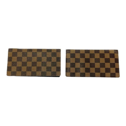 Louis Vuitton Damier PVC Set of 2 Wallets Brown 377717 Long Wallet