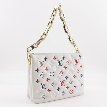Louis Vuitton Coussin PM Monogram 2WAY Clutch M23466 Sheepskin White Ladies