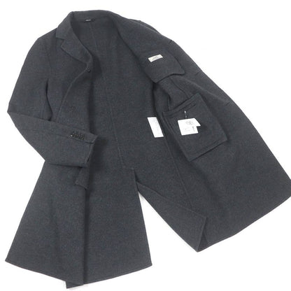 Hermes 20AW Manteau Liverpool Double 100% Cashmere Lamb Leather Use Charbon