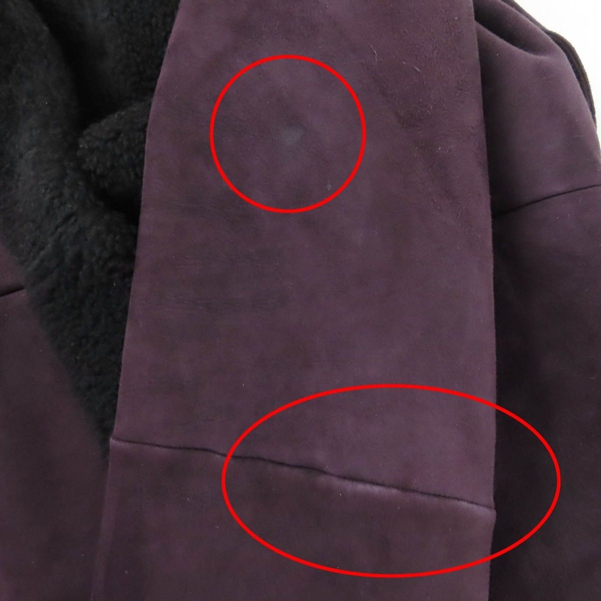 Gucci Belt Front Open Shearling Coat Purple 42 — view 11