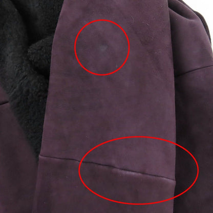 Gucci Belt Front Open Shearling Coat Purple 42 — view 11