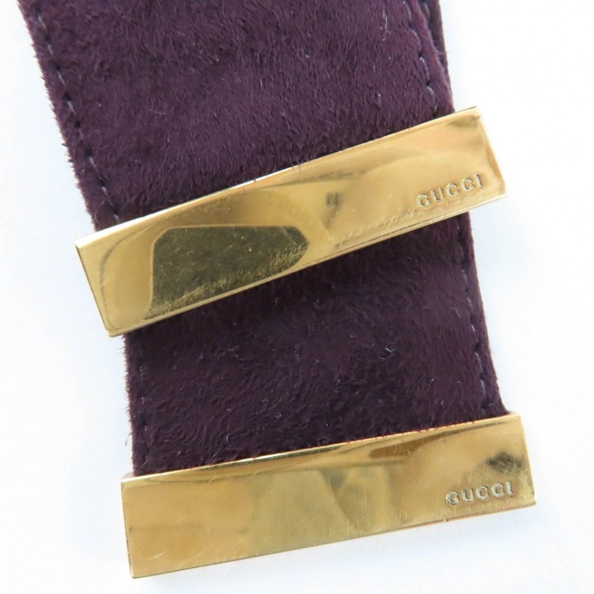 Gucci Belt Front Open Shearling Coat Purple 42 — view 6