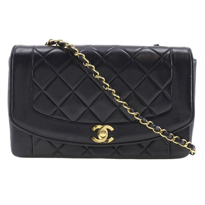 Chanel Diana Chain Shoulder Matelasse Lambskin Black Ladies Shoulder Bag