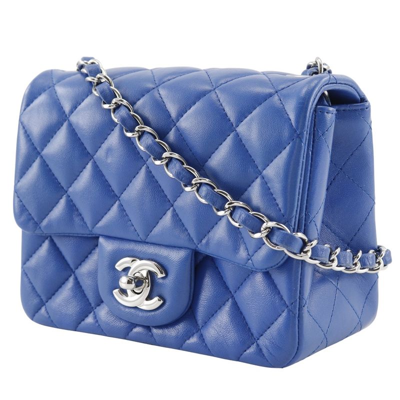 Chanel Chain Shoulder Matelasse A35200 Lambskin Blue Ladies Shoulder Bag