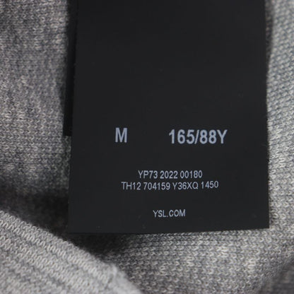  Saint Laurent 2022 704159 Cotton Back Print Damaged Pullover Hoodie Grey M