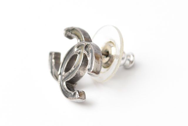 Chanel Earrings Chanel Coco Mark CC Gunmetalic 230713