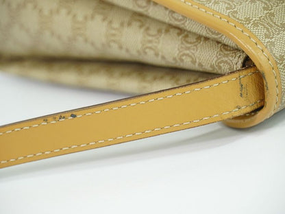 Authentic Celine Macadam Shoulder Bag Pochette PVC Beige Macadam Bag Pre-owned