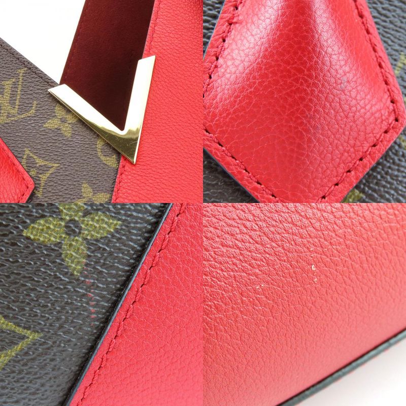 Louis Vuitton Tote Bag Kimono MM M40459 Monogram Leather Threes Red Brown Gold