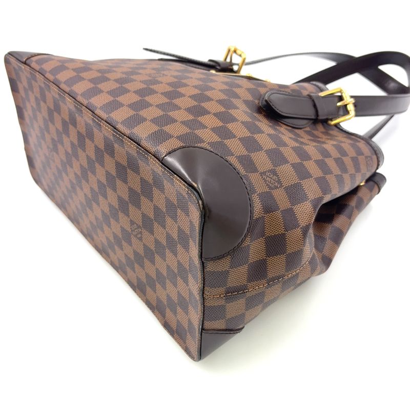 Louis Vuitton Hampstead MM Damier Ebene Damier Ebene Leather × PVC Brown Tote