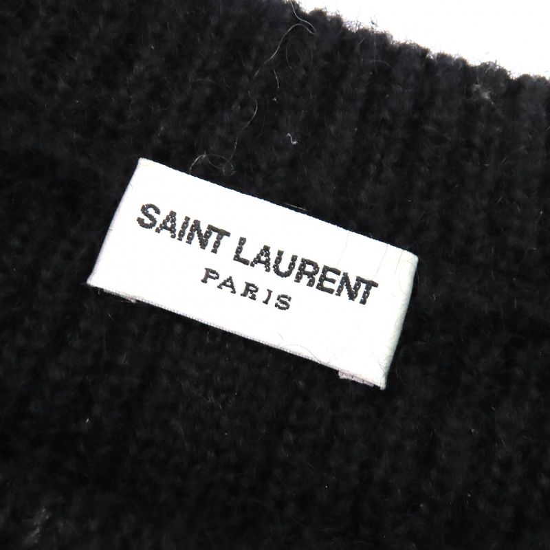 Saint Laurent Paris 21AW 665879 Wool Mohair Partially Allover Design Crewneck