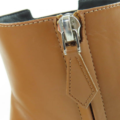 Hermes Demarche Side Zip Leather Short Boots Brown 35.5 — view 9