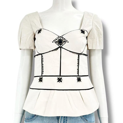 Louis Vuitton Top Rhinestone White