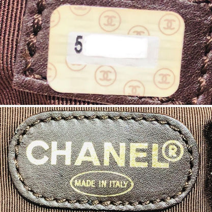 Chanel Tote Bag Denim Blue Coco Mark 5th Shoulder Bag Leather Brown Preowned