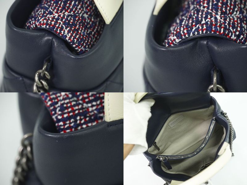 Authentic Chanel Coco Mark Matelasse 2WAY Shoulder Bag Handbag Pochette Leather