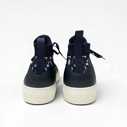 Christian DIOR Walk'n'dior Sneakers Shoes Fabric Leather Navy Unused Socks
