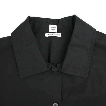 Hermes 23ss Sleeveless Cotton Shirt Dress 3e0565dt Black 42