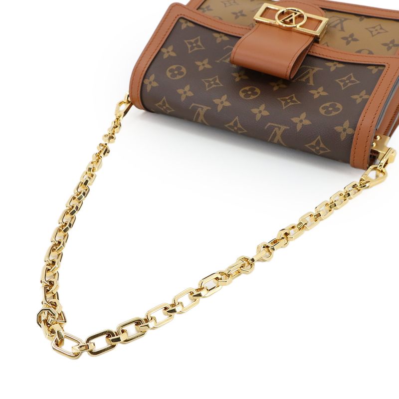 Louis Vuitton Monogram Reverse Dauphine MM Shoulder Bag Brown M45958 Dauphine