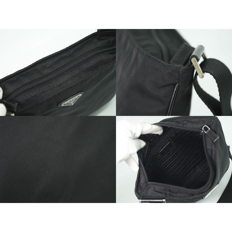 Prada Nylon Shoulder Bag Pochette Black — view 7