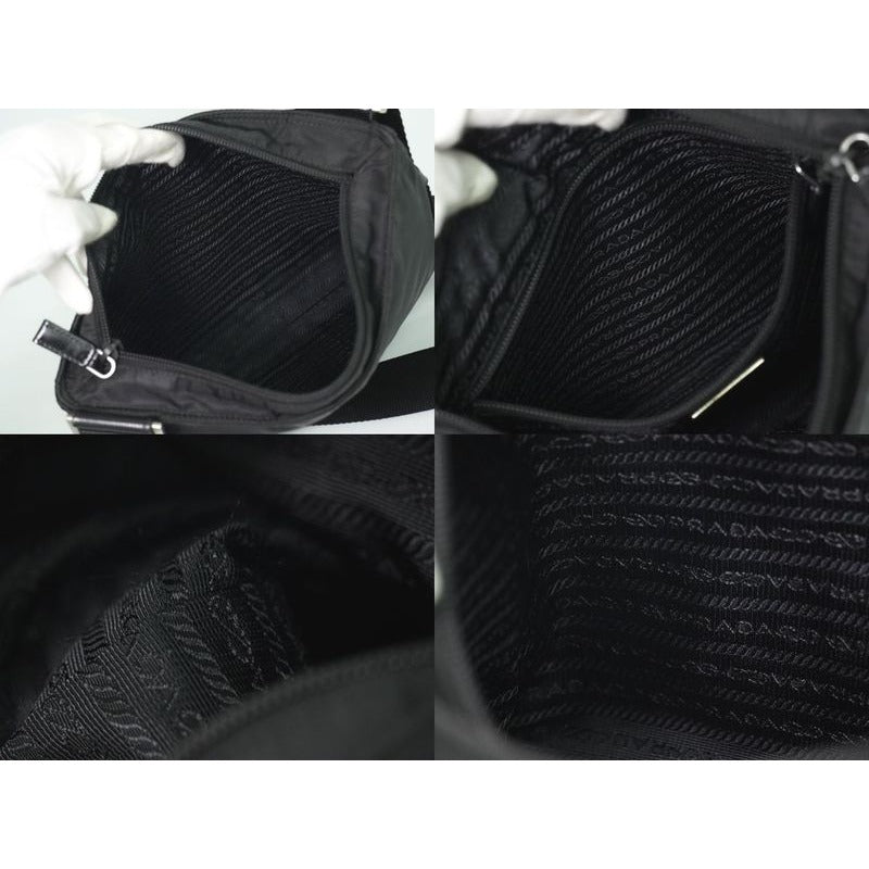 Prada Nylon Shoulder Bag Pochette Black — view 8