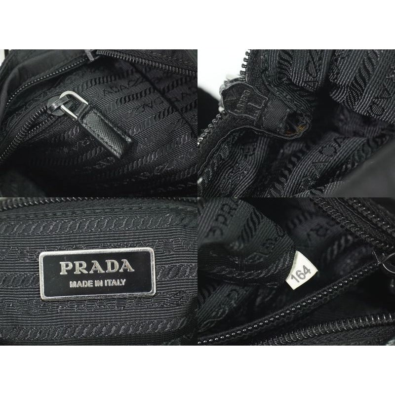 Prada Nylon Shoulder Bag Pochette Black — view 9