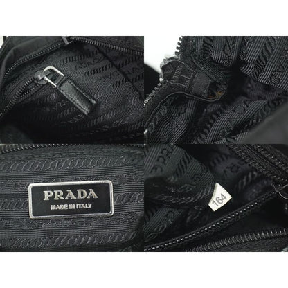 Prada Nylon Shoulder Bag Pochette Black — view 9