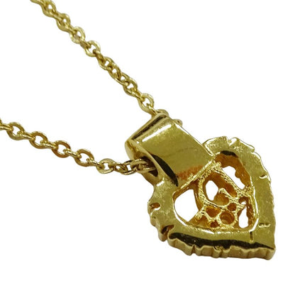 Dior Necklace Women's Brand Rhinestone GP Gold Logo Heart Accessory