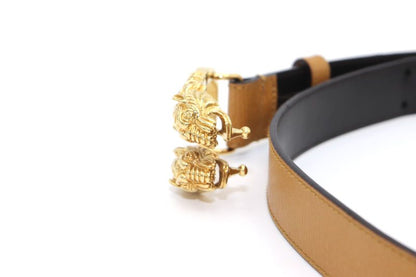 Gucci Double Taiga - Head Buckle Leather Belt 70 28 037 1766 1424 Beige Made In