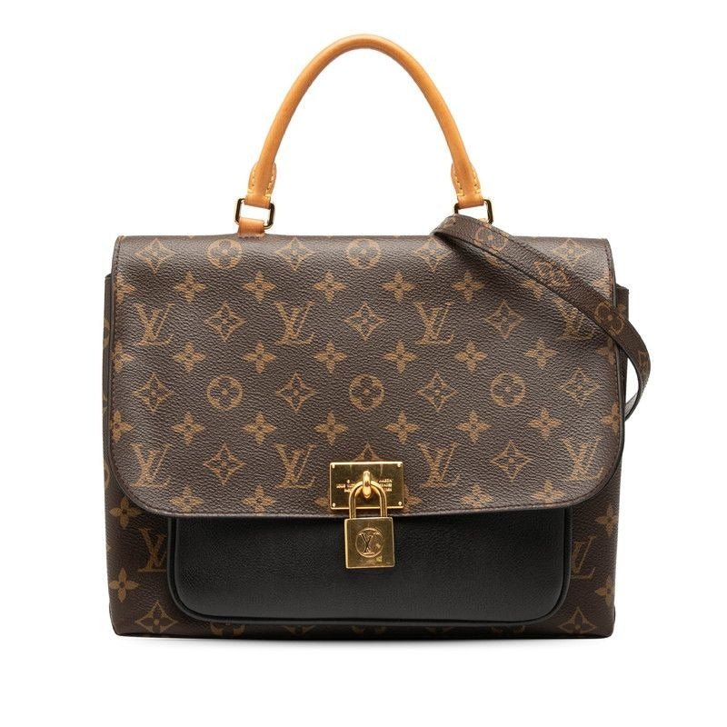 Louis Vuitton Monogram Marignan Shoulder Bag 2-Way Brown Black