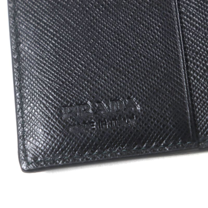 Prada 2mo004 Saffianoleather Bicolor Compact Wallet With Logo Hardware Wallet