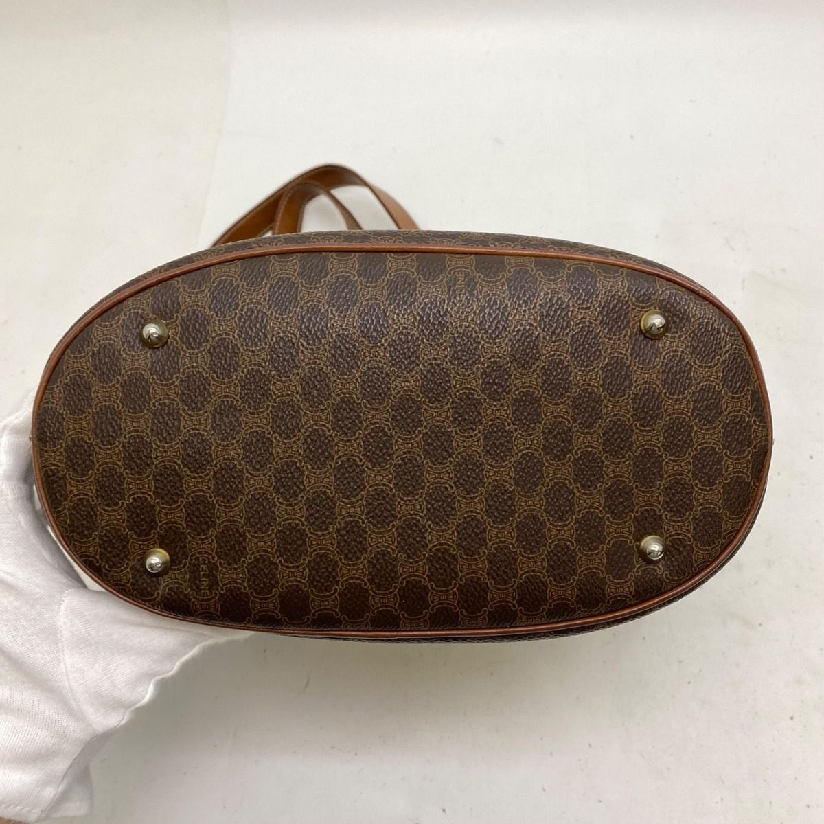 Celine Tote Macadam Brown Bucket — view 8