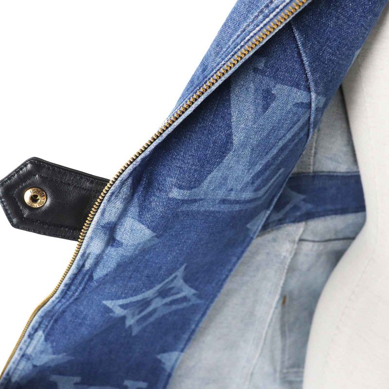 Louis Vuitton 21SS Giant Monogram Front Zip Sleeveless Denim Dress Indigo Blue