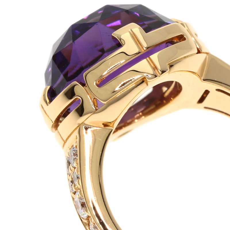 Bvlgari Bulgari Parentesi Cocktail Amethyst Diamond Ring And Ring 18K Pink Gold