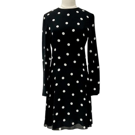 Saint Laurent Dress Rayon Black Mini Dots