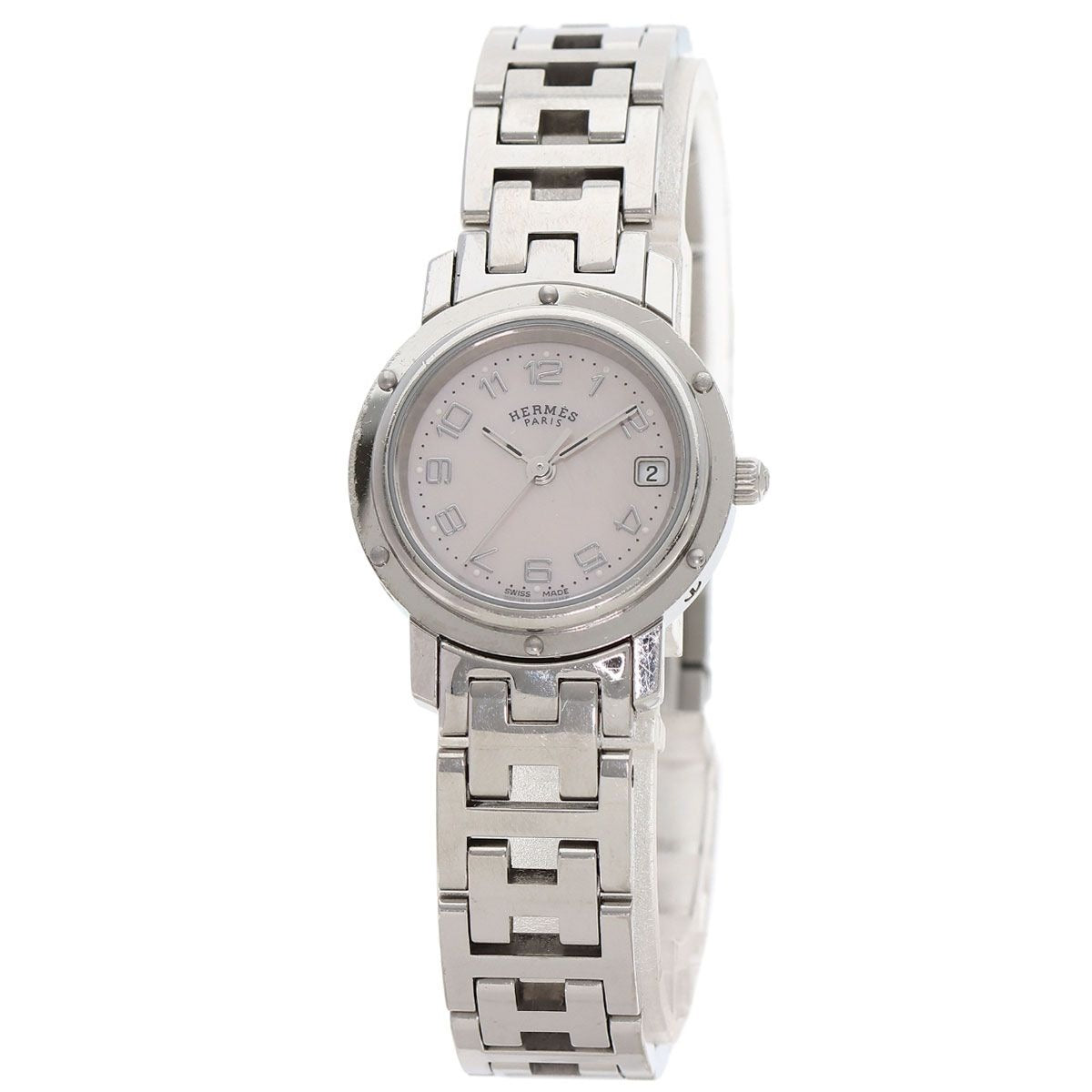 Hermes Clipper Cles New Shape Buckle Watch SS