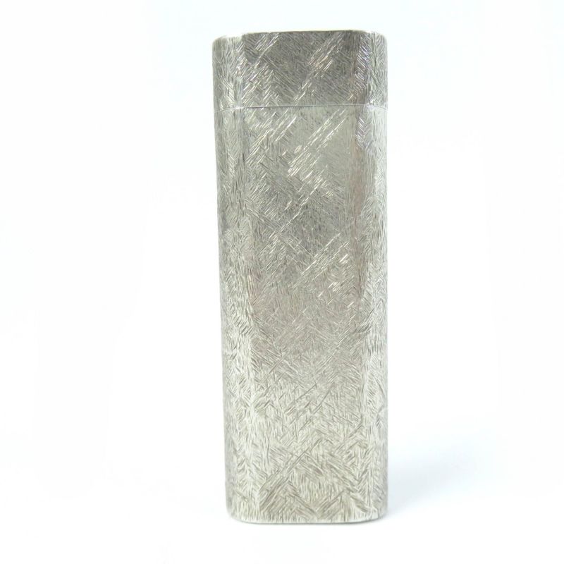 Exterior Good Cartier Oval All-over Roller Gas Lighter Silver Swiss Made Men's