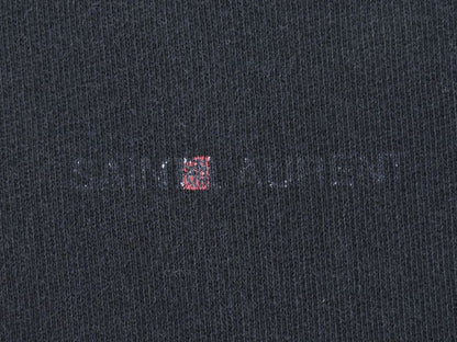 Authentic Saint Laurent Logo Hoodie Tops S Cotton Navy Men's Clothing Used