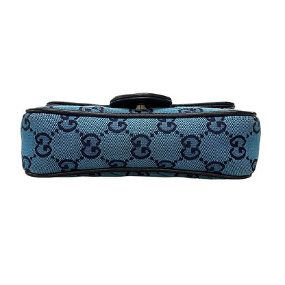 Gucci Shoulder Bag GG Marmont Quilted Leather Super Mini Bag 476433 Blue And