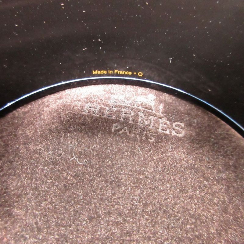 Hermes Emaile Bangle TGM Q Engraved (2013) Metal Pink Black Bracelet 0014 Hermes