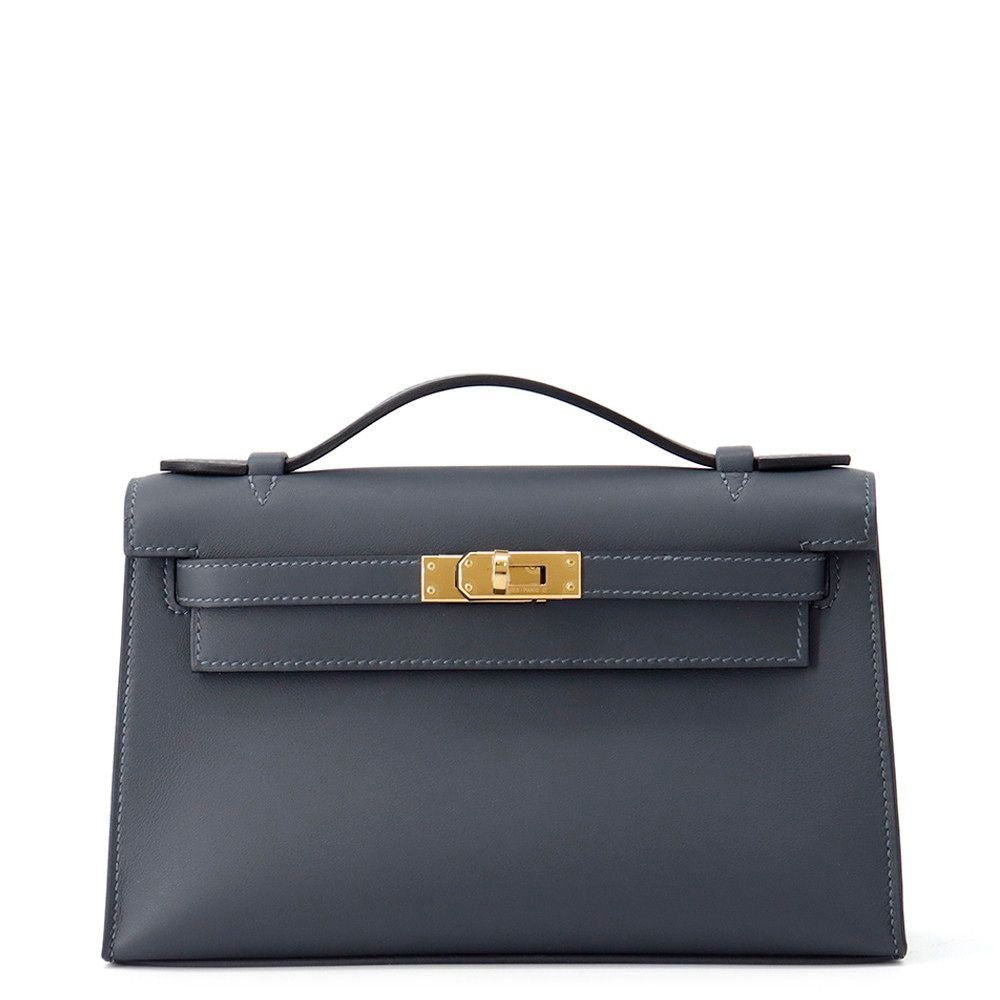 Hermes Handbag Pochette Kelly Grimisty Gold Swift