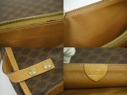 Authentic Celine Macadam Shoulder Bag Pochette PVC Brown Macadam Bag Pre-owned