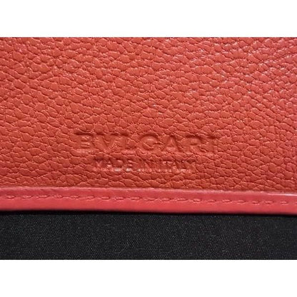 Bvlgari Doppiotondo Leather Card Case Pasque Holder Fixed Era Salmon Pink — view 4